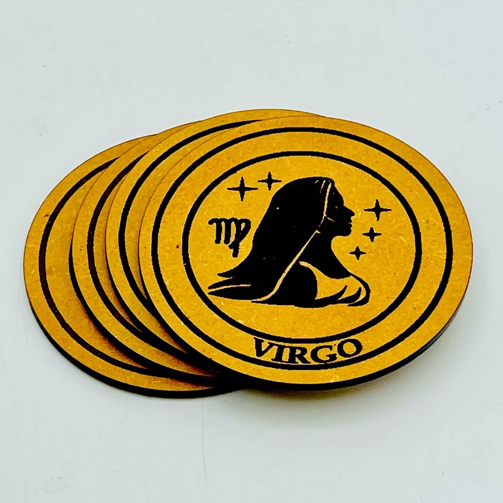 VIRGO Zodiac Sign Coasters • Set of 4